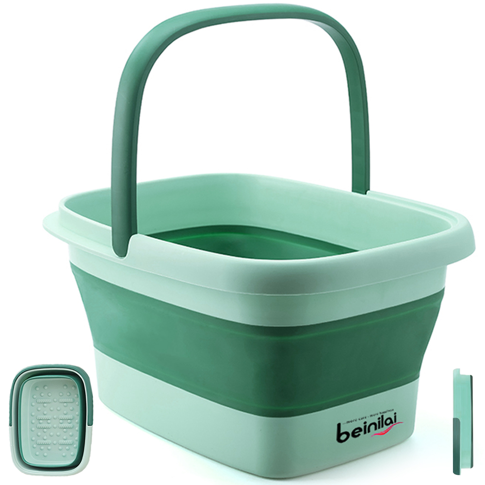 Plastic Foot Bath Basin(Green)-Collapsible Bucket-Beinilai